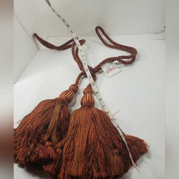 Brunschwig & Fils Rust Orange Tiebacks Tassels Curtain Drape Holders 1 pc - Picture 4 of 6